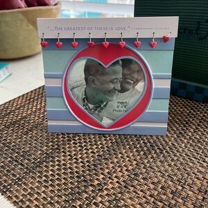 Heartfelt Striped Picture Frame